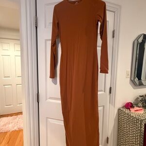 SKIMS Long Sleeve Dress in Brownish color
